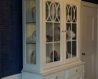 White china cabinet with coastal look and feel. Measures 52" W x 18" D x 84" H. Photo 2 of 4.