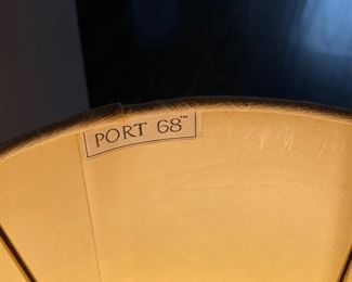 Pair of Port 68 midnight blue faux bamboo glass table lamps with natural woven shades. Each measures 29" H. Photo 3 of 3.