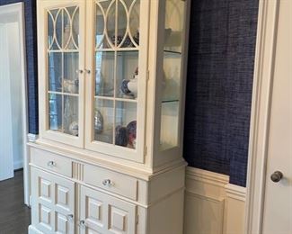 White china cabinet with coastal look and feel. Measures 52" W x 18" D x 84" H. Photo 1 of 4.