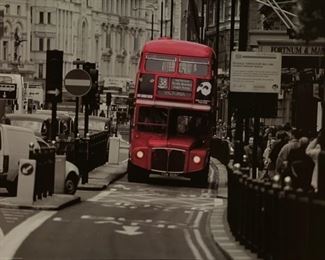 Double decker bus poster. Measures 38" x 54".