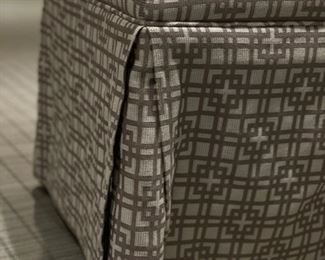 Set of 4 Ballard Designs Parsons chairs with custom lattice slip covers. Each measures 18" W x 20" D with 18" seat height. Photo 4 of 4.