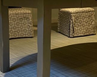 Custom Alexis Vintiques zinc-top extension table. Measures 46" - 78" W x 48" D with two 16" leaves. Photo 3 of 3.