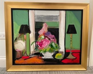 Original still life in gilt frame. Measures 30" x 36" H.