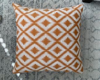 Orange down-filled IKAT pillow - 2 available.