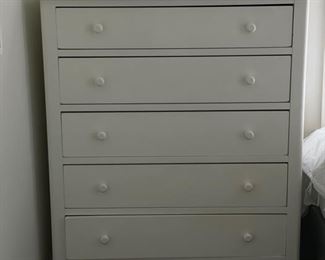 Lexington white 5-drawer chest of drawers. Measures 50" W x 19" D x 48" H. Photo 1 of 2.