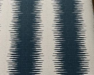 Natural fiber wrapped bench with Schaumacher-style IKAT upholstery. Measures 48" W x 21" D x 19" H. Photo 2 of 3.