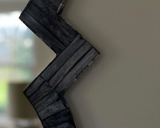 Blue "mother-of-pearl" style geographic mirror - 2 available. Each measures 30" x 30." Photo 2 of 2.