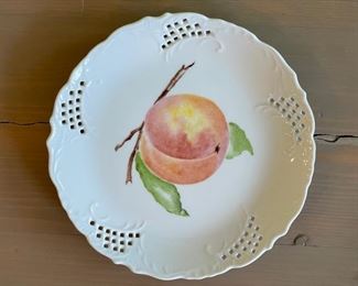 Set of 8 (7 shown) lattice trim fruit motif salad/dessert plates. Photo 7 of 7.