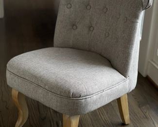 Pair of tufted back slipper chairs. Photo 1 of 3.
