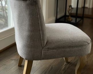 Pair of tufted back slipper chairs. Photo 2 of 3.