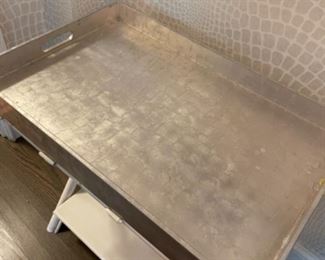 Custom Bar Cart / Tray Table with Faux Bamboo Styling. Photo 2 of 2.