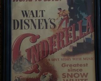 Vintage Walt Disney’s Cinderella Movie Poster.