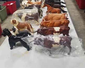 Breyer Bulls and Dogs