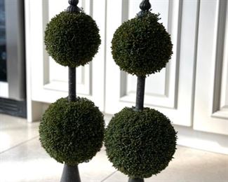 Metal and faux boxwood topiary - 2 available. Each measures 18" H. Photo 2 of 2.