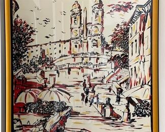 Framed Prada scarf. Measures 37" x 37." Photo 1 of 2.