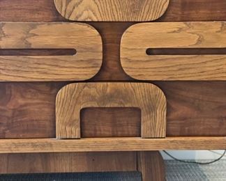 Mid-Century Lane Brutalist dresser / bureau / sideboard / server. Measures 77" W x 18" D x 29.5" H. Photo 2 of 3.