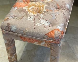 Floral upholstered bench/ottoman. Measures 17" x 23" x 19" H. Photo 2 of 2.