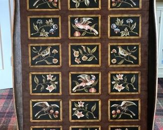 Decorative floral art painted on wood. Purchased at Peachtree Place. Measures 34" x 54."