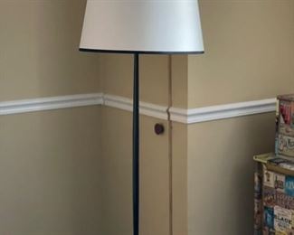 Vintage French floor lamp with glass tray table - 2 available. Measures 66" H. Photo 1 of 4.