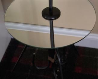 Vintage French floor lamp with glass tray table - 2 available. Measures 66" H. Photo 3 of 4.
