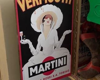 Vintage decoupage booze label bar cabinet purchased at Lot Road Auctions, Chelsea. Measures 30" W x 14" D x 44" H. Photo 3 of 5.