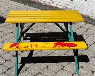 Vintage kids' picnic table. Photo 2 of 3.
