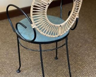 Vintage Arthur Umanoff faux all-weather bamboo trim dining chair - 2 available. Photo 2 of 2.