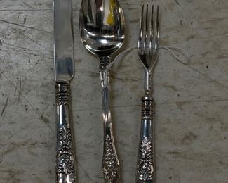 Antique junior sterling silver service for one. Photo 2 of 4.