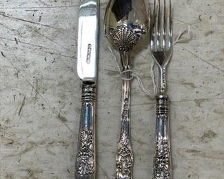 Antique junior sterling silver service for one. Photo 1 of 4.