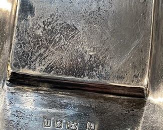 English hallmarked sterling and crystal inkwell. Photo 3 of 3.