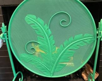 Vintage Palm Frond Fireplace Screen.