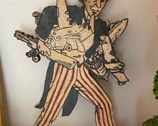 Uncle Sam Wood Statue.