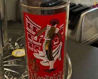 Set of 5 Libby TWA Destination Glasses - Havana, Madrid, Rome, London, The Hague. Photo 5 of 6.