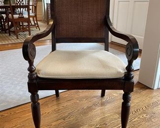 Pair of Milling Road for Baker cane seat / back arm chairs. Each measures 23" W x 24" D with 17.5" seat height. Photo 1 of 5.