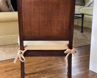 Pair of Milling Road for Baker cane seat / back arm chairs. Each measures 23" W x 24" D with 17.5" seat height. Photo 3 of 5.