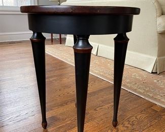 Decorative wood side table. Measures 20" H x 25" D. Photo 2 of 2.