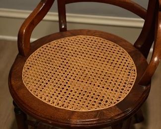 Antique cane-seat chair. Photo 2 of 3.