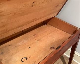 Vintage flip-top school desk. Measures 35" W x 24" D x 31" H. Photo 3 of 3.