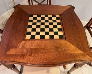 Vintage game table. Top comes off to expose backgammon set. Measures 40" x 40." Photo 2 of 4.