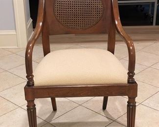 Pair of Milling Road Indo-Portuguese cane back chairs. Each measures 23" W x 24" D with 17.5" seat height. Photo 1 of 5.