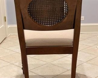 Pair of Milling Road Indo-Portuguese cane back chairs. Each measures 23" W x 24" D with 17.5" seat height. Photo 3 of 5.