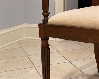 Pair of Milling Road Indo-Portuguese cane back chairs. Each measures 23" W x 24" D with 17.5" seat height. Photo 4 of 5.