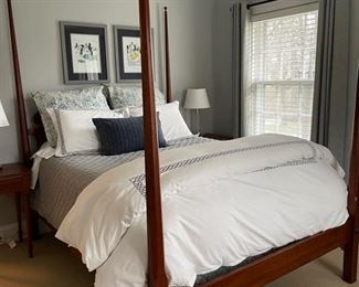 Vintage Queen four-poster bed. Measures 62" W x 84" H. Photo 1 of 3.