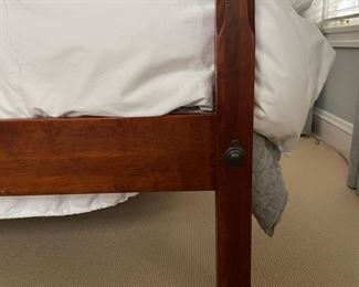 Vintage Queen four-poster bed. Measures 62" W x 84" H. Photo 2 of 3.