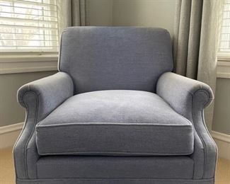 Charles Stewart & Company club chair & ottoman. Chair measures 32" W x 34" D. Photo 1 of 6.