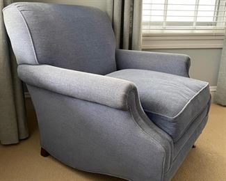 Charles Stewart & Company club chair & ottoman. Chair measures 32" W x 34" D. Photo 2 of 6.