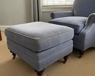 Charles Stewart & Company club chair & ottoman. Chair measures 32" W x 34" D. Photo 5 of 6.