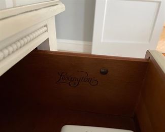 Lexington distressed white 6-drawer chest of drawers. Measures 48" W x 19" D x 30" H. Photo 4 of 4.