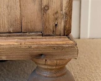 Antique pine side table. Measures 25" W x 15" D x 32" H. Photo 2 of 3.