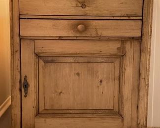 Antique pine side table. Measures 25" W x 15" D x 32" H. Photo 1 of 3.